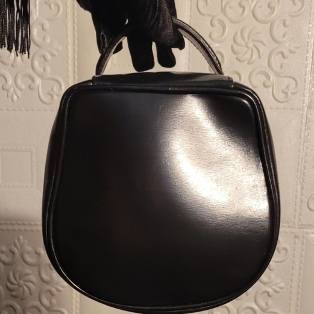 Gucci G ZIPPER Leather Black/Silver JEWELRY & MAKEUP Authentic VINTAGE Bag